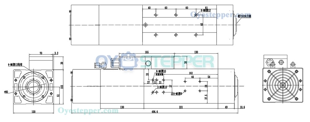 4.5KW 24000RPM 220V/380V ATC Spindle Motor Air Cooling ISO30 for CNC Router Machine